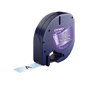 DYMO LT 16952 Black-On-Clear Tape 1/2 in x 13 ft 0.5"x13'