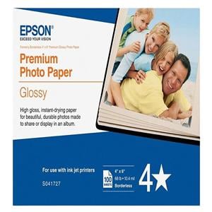 Epson Premium Glossy Photo Paper 4 in x 6 in 100/Pack Sheets 100/Pk