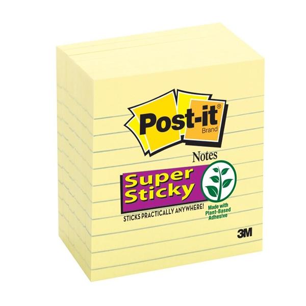 4 in x 4 in Sticky Lined Note 90 Sheets/Pad 6/Pack 6/Pk