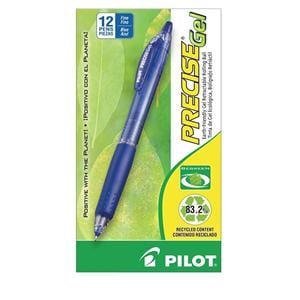 Precise BeGreen Gel Rollerball Pen Fine Point 0.7 mm Blue 12/Pack 12/Pk