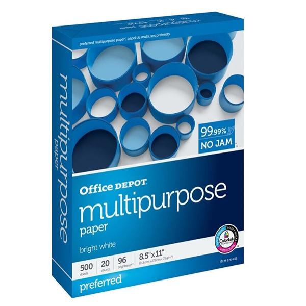 Multipurpose Paper 8 1/2 in x 11 in 20 Lb 500 Sheets/Ream 500/Pk