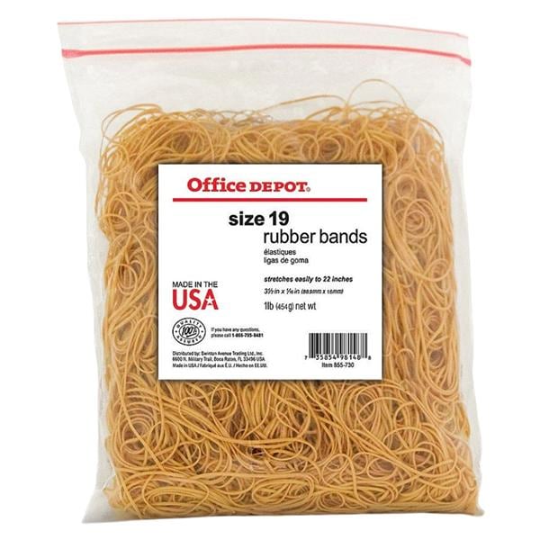 Rubber Bands #19 3 1/2 in x 1/16 in Crepe 1-Lb Bag 1700/Pk