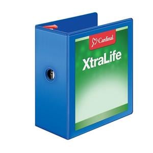 Cardinal XtraLife Locking Slant-D Ring Binder 5 in Rings Blue Ea