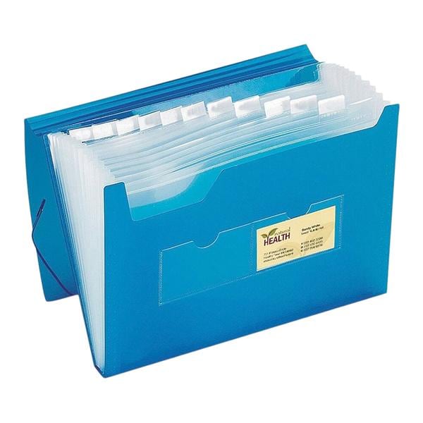 Office Depot Brand Poly 13-Pocket File Letter Size Blue Ea