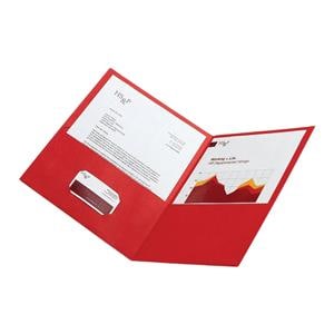 Leatherette Twin-Pocket Portfolios Red Ea