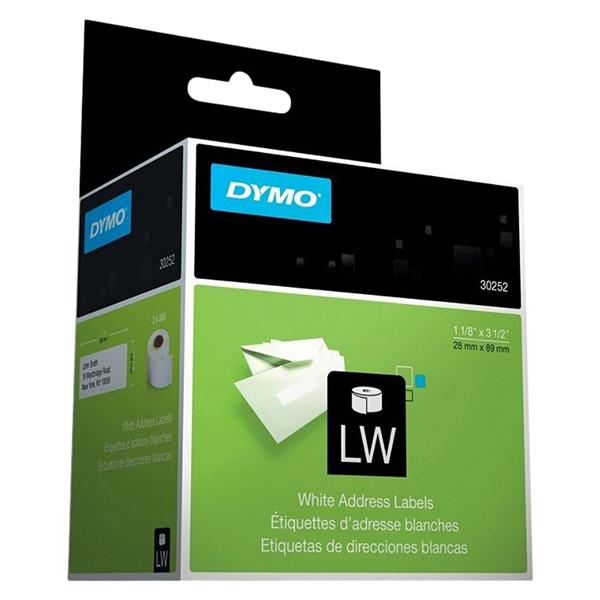 Dymo Address Labels 1.125 in x 3.5 in White 350 Labels/Roll 2/Box 700/Rl