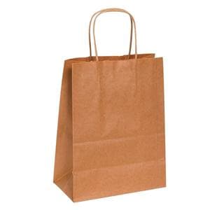 Kraft Paper Shopping Bags 9 3/4 in x 7 3/4 in x 4 3/4 in 250/Pack 250/Pk