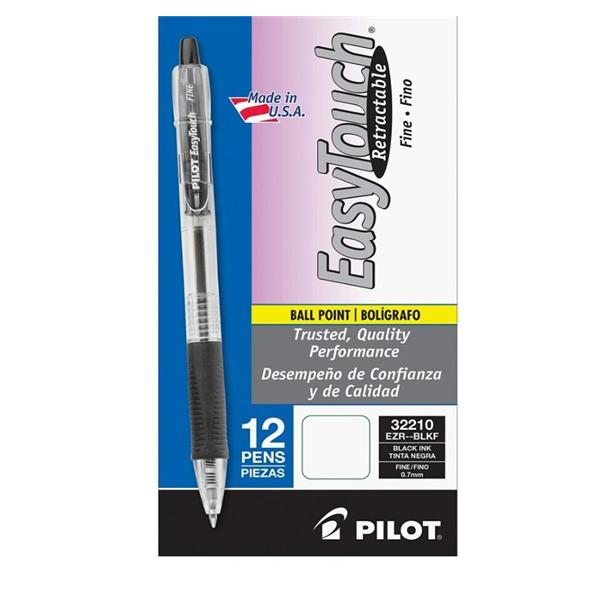 EasyTouch Ballpoint Pen Fine Point 0.7 mm Black 12/Pack 12/Pk