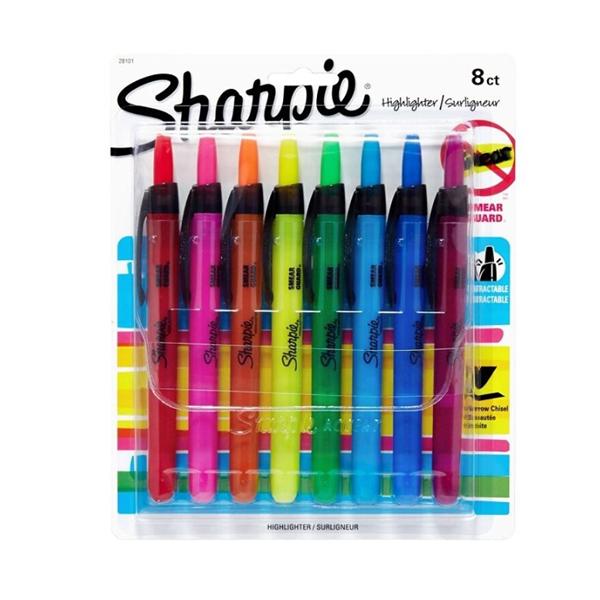 Sharpie Accent Retractable Highlighters Assorted Colors 8/Pack 8/Pk