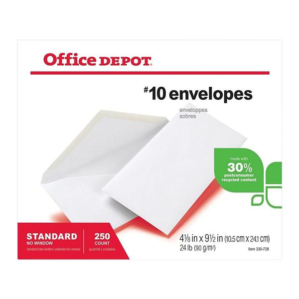 All-Purpose Envelopes #10 4 1/8 in x 9 1/2 White 250/Bx