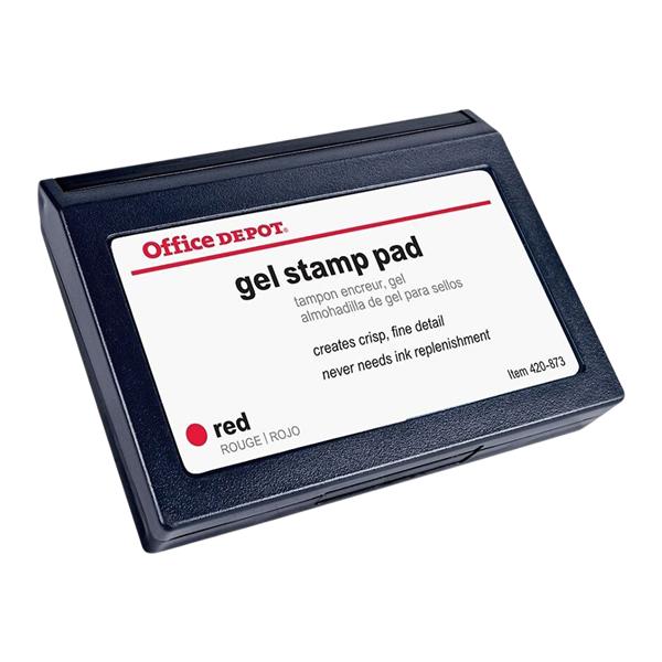 Office Depot Brand Gel Stamp Pad 3 1/4" x 4 5/8" Red Ea