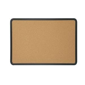 Natural Cork Bulletin Board Black Plastic Frame 36 in x 48 in Ea