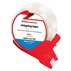 Heavy-Duty Shipping Tape With Dispenser 1.89 in x 43.7 Yd Clear Ea