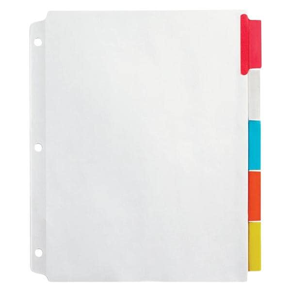 Insertable Extra-Wide Divider With Big Tabs Assorted Colors 5-Tab 5/Pk