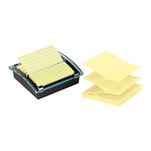 4 in x 4 in Sticky Note w/ Dispenser Canary 90 Sheets/Pad 3/Pack 4/Pk