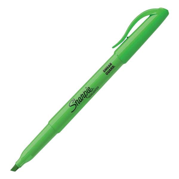 Sharpie Accent Pocket Highlighters Fluorescent Green 12/Pack 12/Pk