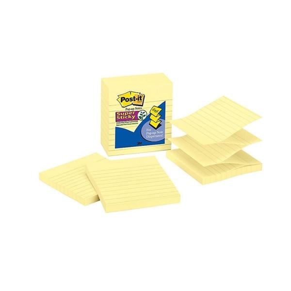 4 in x 4 in Sticky Pop-up Notes Canary 90 Sheets/Pad 5/Pack 5/Pk