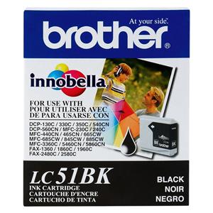 Brother LC51BK Black Ink Cartridge Ea