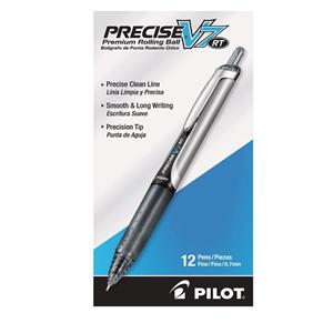 Precise V7 Rollerball Pens Fine Point 0.7 mm Black 12/Pack Ea