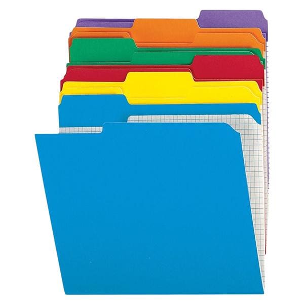 Tab File Folder 1/3 Cut Ltr Size Asst 100/Box 100/Bx