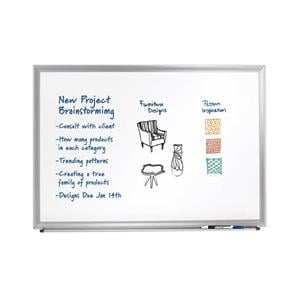 Foray Dry-Erase Board 36 in x 48 in White Board Silver Frame Ea