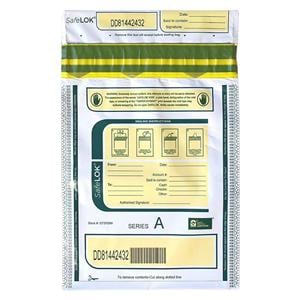 Tamper-Evident Deposit Bags 9 in x 12 in White 100/Pack 100/Pk