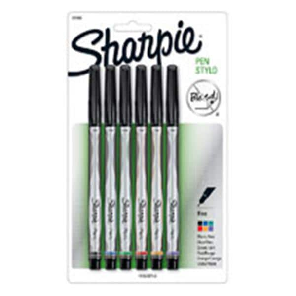 Sharpie Fine-Point Pen 0.3 mm Asst 6/Pack 6/Pk