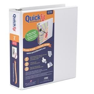 Stride QuickFit Angle D-Ring View Binder 2 in Rings White Ea