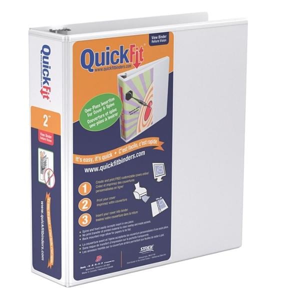 Stride QuickFit Angle D-Ring View Binder 2 in Rings White Ea