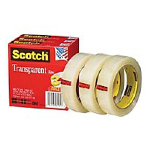 Scotch Transparent Tape 3 in Core 1 in x 2592 in 3/Pack 3/Pk