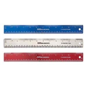 Stainless Steel Ruler 12 in Assorted Colors Ea