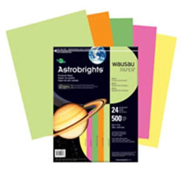 Astrobrights Paper 8.5 in x 11 in 24 Lb Assorted 500/Ream 500/Pk