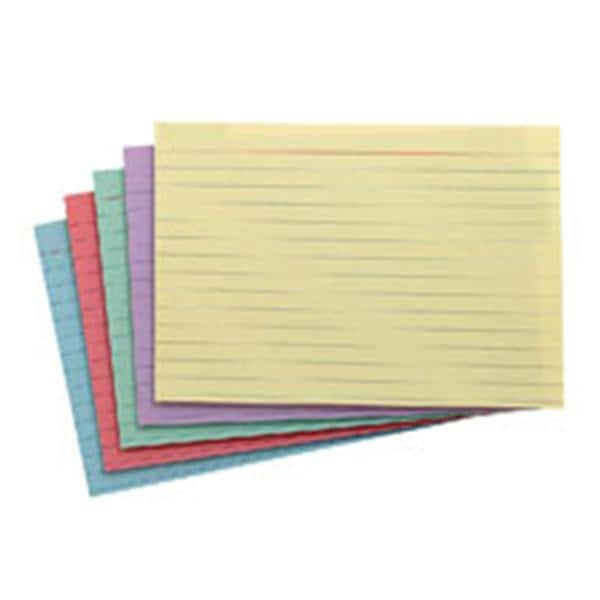 Index Cards Ruled 4 in x 6 in Assorted Colors 100/Pk