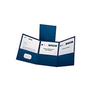 Oxford Tri-Fold Executive Pocket Folders Letter Size Blue 20/Pack 20/Bx