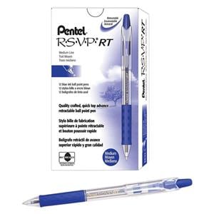 R.S.V.P. Ballpoint Pens 1.0 mm Medium Point Blue 12/Pack 12/Pk