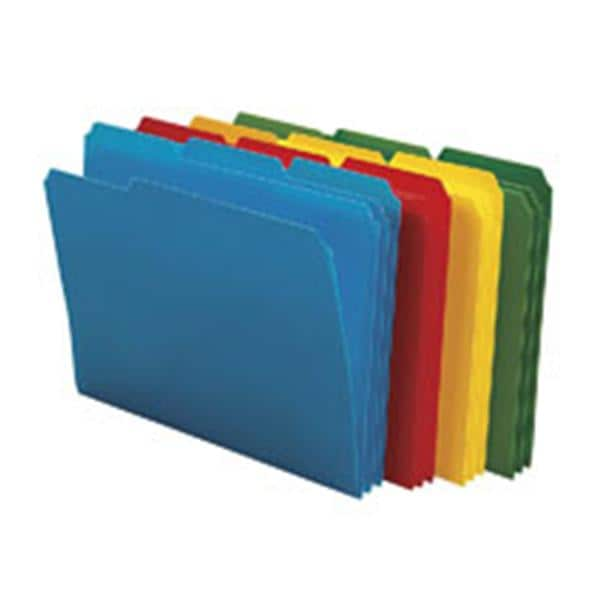 Poly File Folder 9.5 in x 11.5 in 1/3 Cut Asst 24/Box 24/Bx