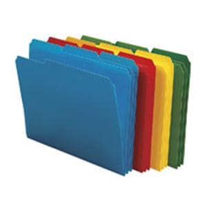 Poly File Folder 9.5 in x 11.5 in 1/3 Cut Asst 24/Box 24/Bx