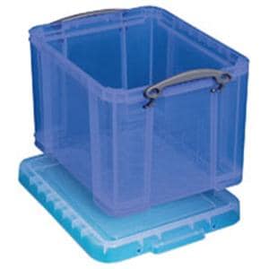 Plastic Storage Box 32 Liters 19 in x 14 in x 12 in Blue Ea