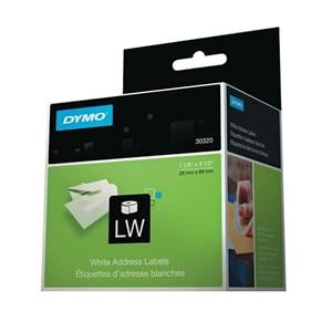 Dymo Address Labels 1.13 in x 3.5 in White 260/Roll 2/Box 260/Bx