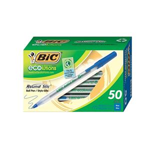 Ecolutions Round Stic Ball Pen Medium Point 1.0 mm Blue 50/Pack 50/Pk