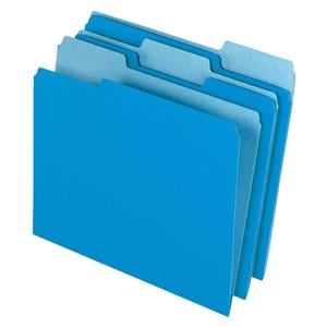 File Folders Letter 1/3 Cut Blue 100/Bx