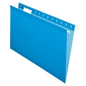 Hanging Folders 15 3/4 in x 9 3/8 in Legal Size Blue 25/Bx