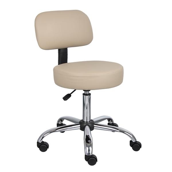 Medical Stool w/Back Cushion Beige Ea Ea