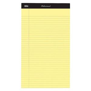 Pro Legal Pad 8.5 in x 14 in Canary Legal 4 Pads/Pack 4/Pk