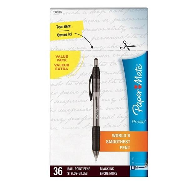 Retractable Ballpoint Pen Bold Pt 1.4mm Black 36/Pack 36/Pk