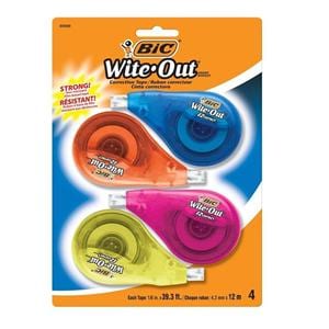 BIC Wite-Out Correction Tape 4/Pack 4/Pk