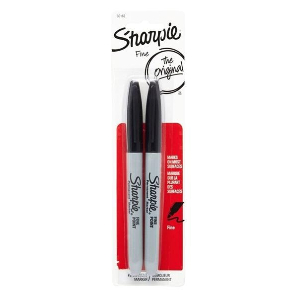 Sharpie Permanent Fine-Point Marker Black 2/Pk