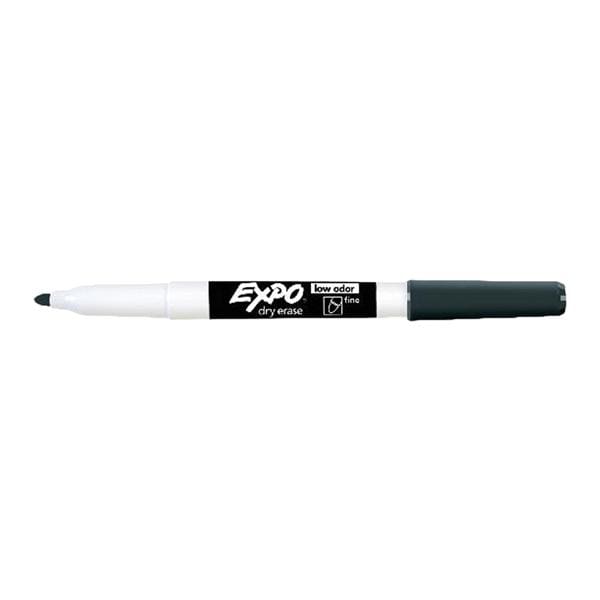 Expo Low-Odor Dry-Erase Markers Fine Pt Black Pk/4 4/Pk