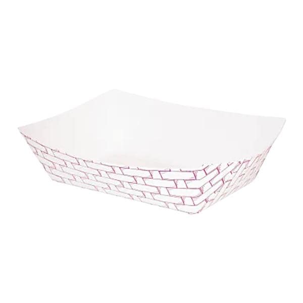 Boardwalk Paper Food Baskets 1lb Capacity Red/White 1000/Cr