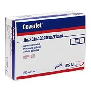 Coverlet Strip Bandage Fabric 1x3" Flesh Sterile 100/Bx